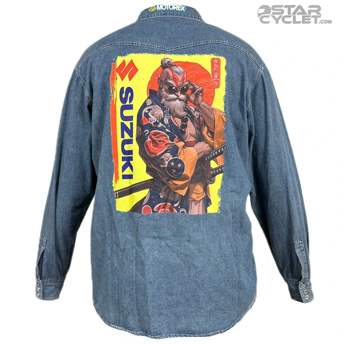 خرید پیراهن جین موتورسواری H&M مدل BLUE SUZUKI