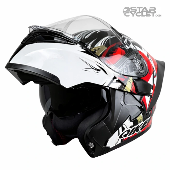 عکس کلاه کاسکت فک متحرک Qike مدل MP01 RED JOKER