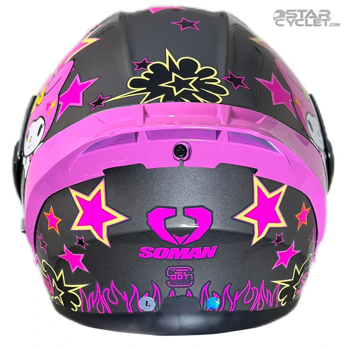 خریدکلاه کاسکت فک متحرک دخترانه SOMAN مدل SM955-S NAUGHTY BLACK PINKاز نمایندگی
