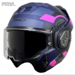 خرید کلاه کاسکت فول متحرک LS2 مدل ADVANT 906 MATT BLUE FLUO PINK