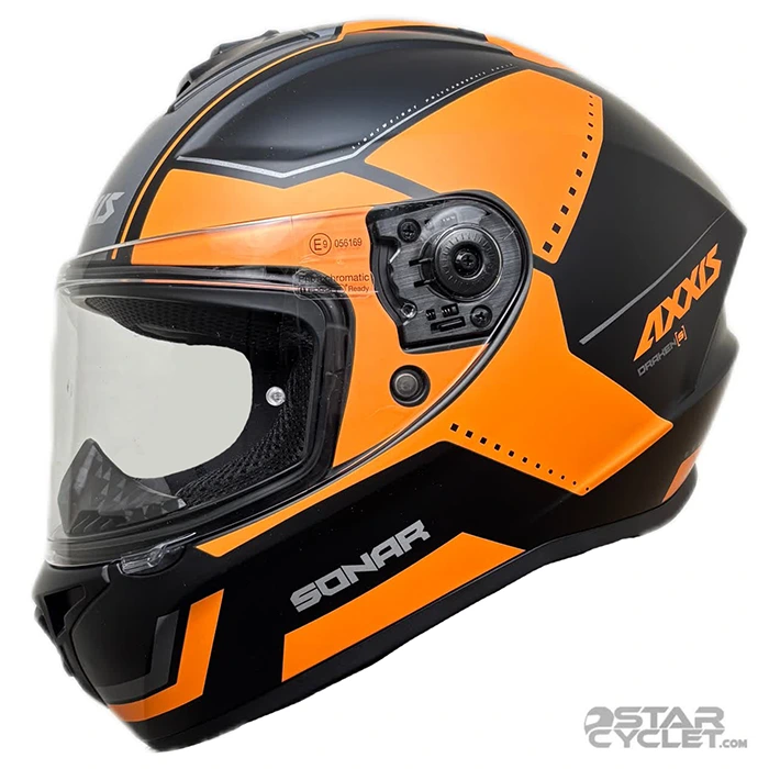 خرید کلاه کاسکت فک ثابت AXXIS مدل SONAR MATT BLACK ORANGE