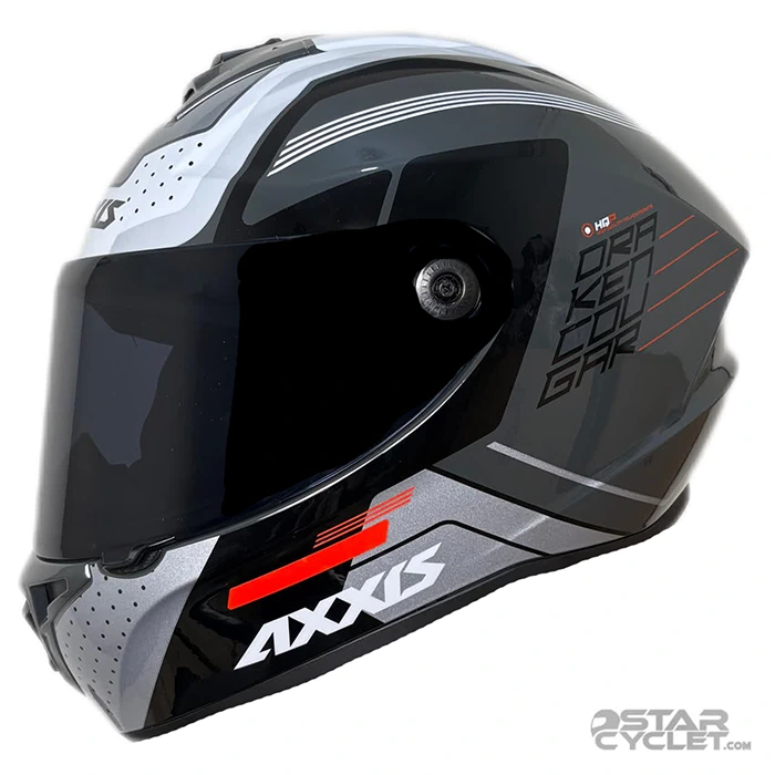 خرید کلاه کاسکت فک ثابت AXXIS مدل SONAR DRAKEN BLACK GRAY