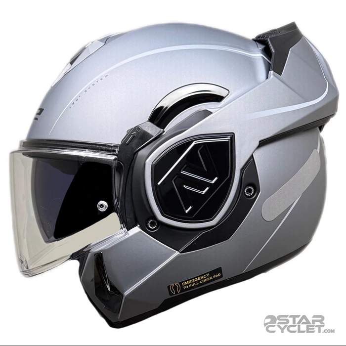 خرید کلاه کاسکت فول متحرک LS2 مدل ADVANT 906-7 GRAY LINE WHITE ازنمایندگی