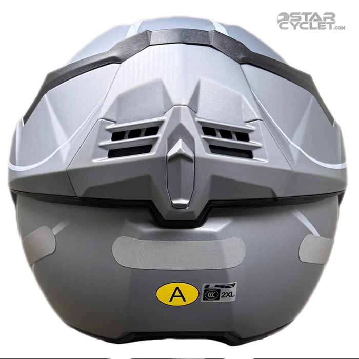 عکس پشت باز کلاه کاسکت فول متحرک LS2 مدل ADVANT 906-7 GRAY LINE WHITE