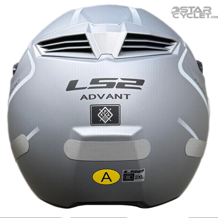 عکس پشت کلاه کاسکت فول متحرک LS2 مدل ADVANT 906-7 GRAY LINE WHITE