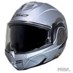 کلاه کاسکت فول متحرک LS2 مدل ADVANT 906-7 GRAY LINE WHITE