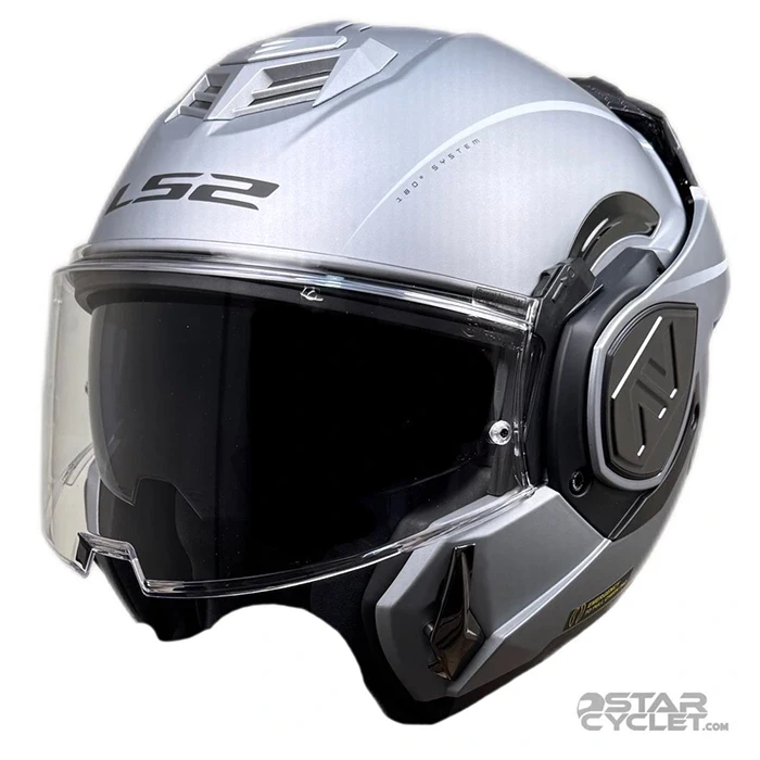 خرید کلاه کاسکت فول متحرک LS2 مدل ADVANT 906-7 GRAY LINE WHITE