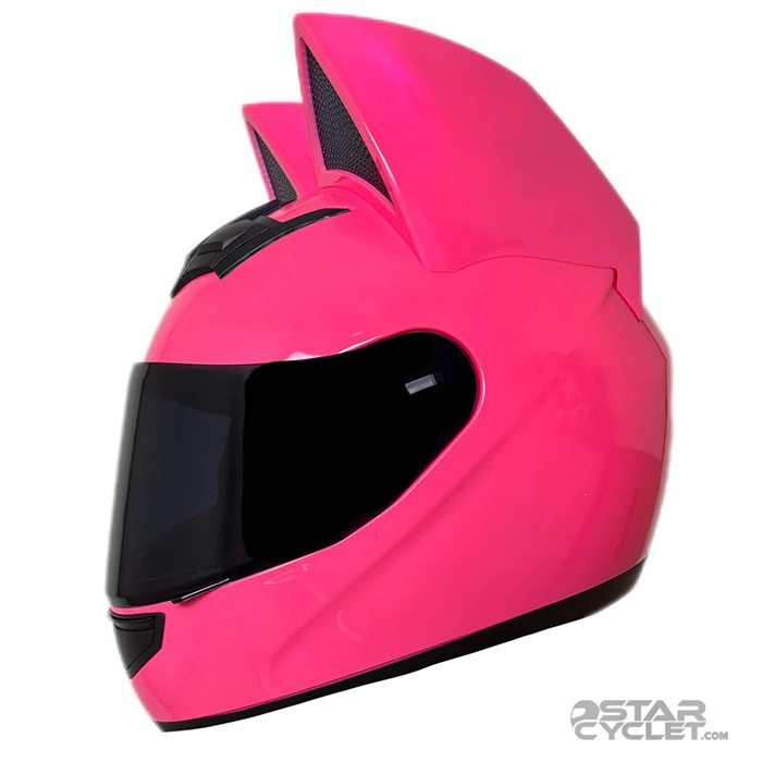 قیمت کلاه کاسکت گربه‌ای اسپیکردار و چراغدار HNJ مدل F939 PLUS PINK