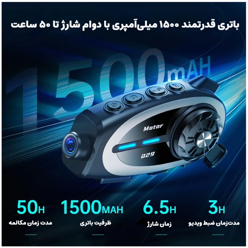 خرید بلوتوث کلاه کاسکت دوربین دار MOTOR مدل Q29