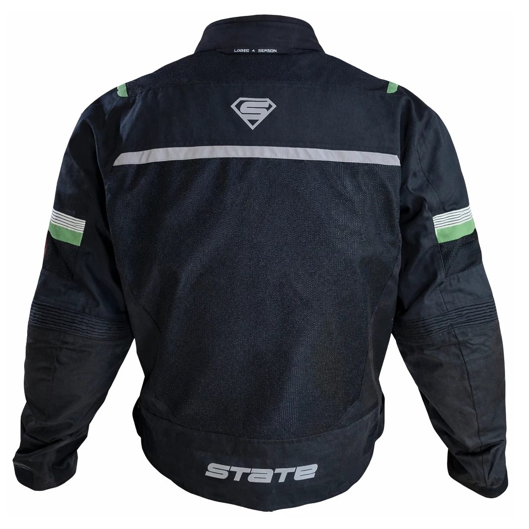 خرید کاپشن موتور سواری تابستانی STATE مدل تورنیدو 3 BLACK GREEN