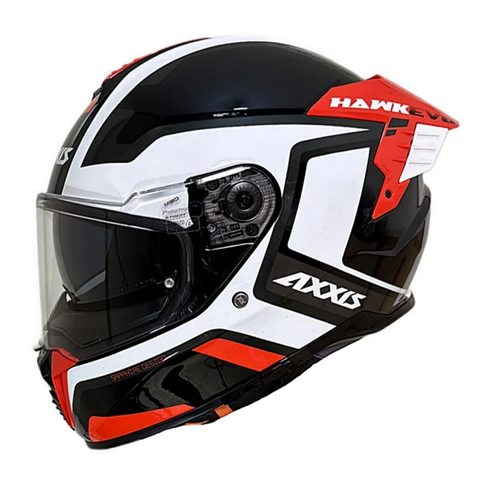 خرید کلاه کاسکت فک ثابت AXXIS مدل HAWK WHITE BLACK RED