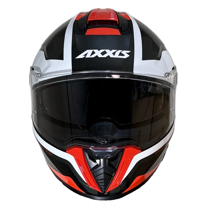 عکس کلاه کاسکت فک ثابت AXXIS مدل HAWK WHITE BLACK RED