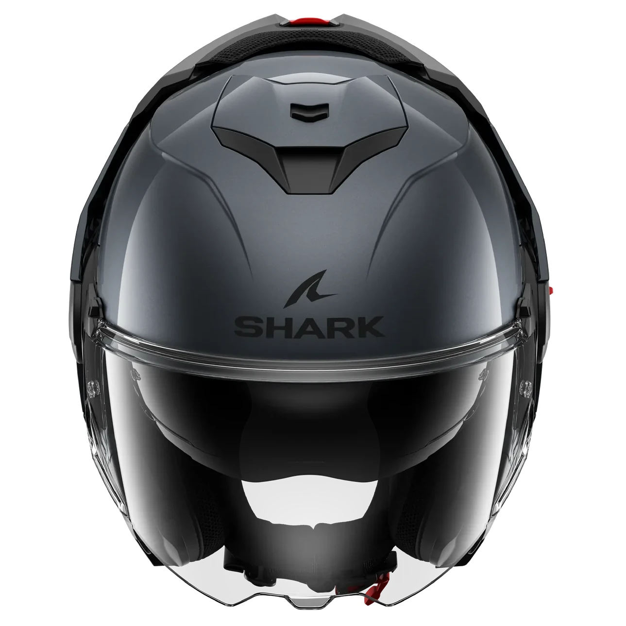 عکس جلو کلاه کاسکت فول‌‌ متحرک SHARK مدل OXO BLANK GUN METAL