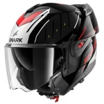 خرید کلاه کاسکت فول‌‌ متحرک SHARK مدل OXO RYDGER BLACK WHITE RED