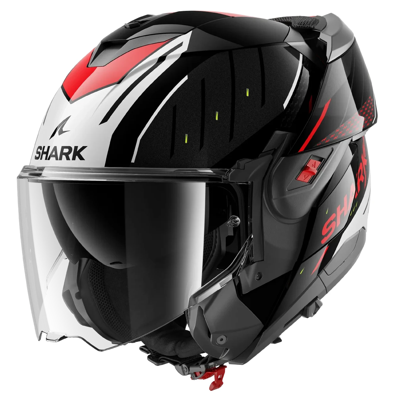 خرید کلاه کاسکت فول‌‌ متحرک SHARK مدل OXO RYDGER BLACK WHITE RED