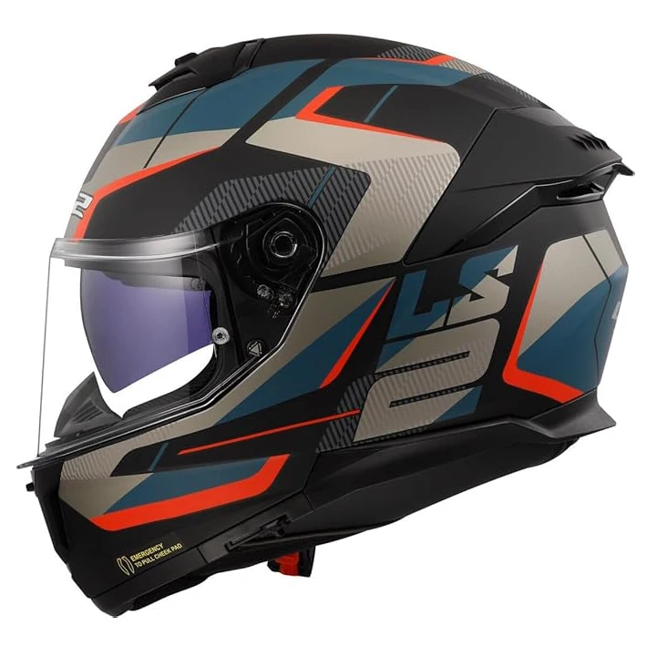 خرید کلاه کاسکت فک ثابت LS2 مدل STORM2 BLACK BLUE RED MATT