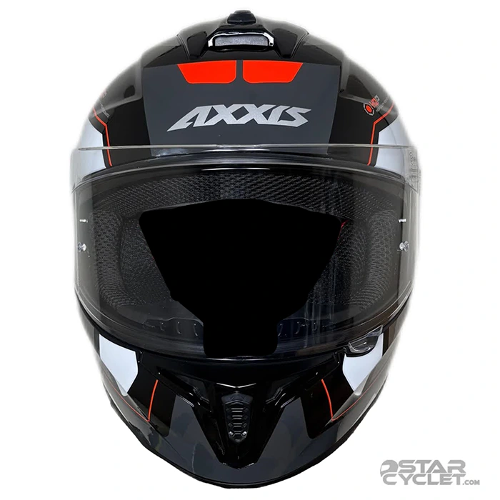 عکس کلاه کاسکت فک ثابت AXXIS مدل SONAR DRAKEN BLACK GRAY WHITE RED