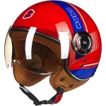 کلاه کاسکت وسپایی BEON مدل B110 RED BLUE NANO