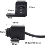 خرید کلید پروژکتور تک پل دو حالته زیر آینه‌ای موتورسیکلت