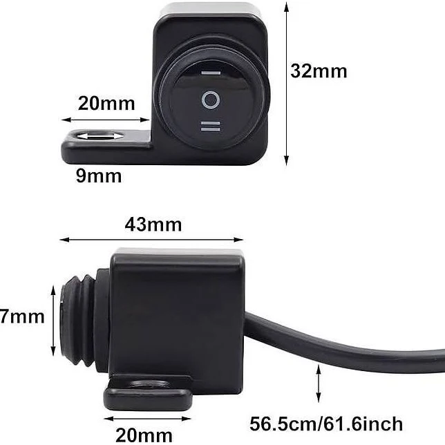 خرید کلید پروژکتور تک پل دو حالته زیر آینه‌ای موتورسیکلت