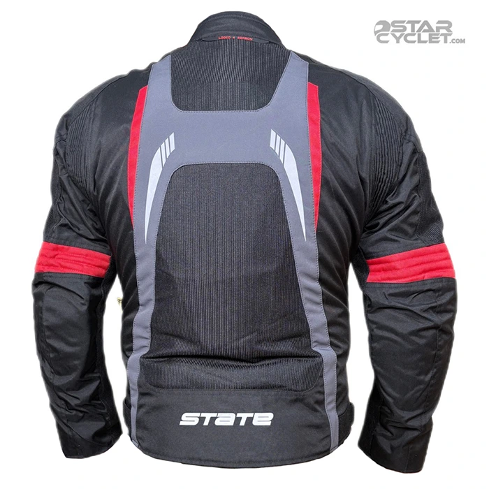 خرید کاپشن تابستانی موتوسواری STATE مدل ترونیک نت BLACK RED