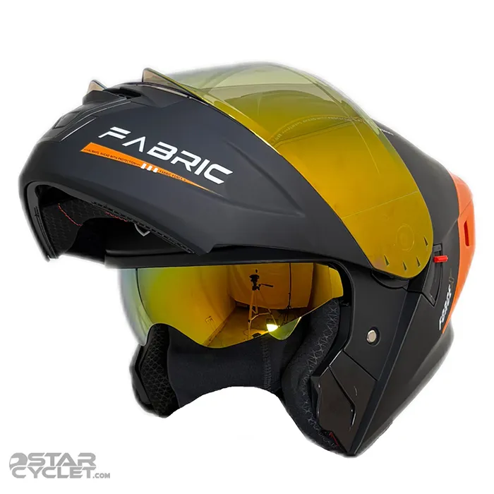 خرید کلاه کاسکت فک متحرک FABRIC مدل F22FORCE-X MATT BLACK ORANGE