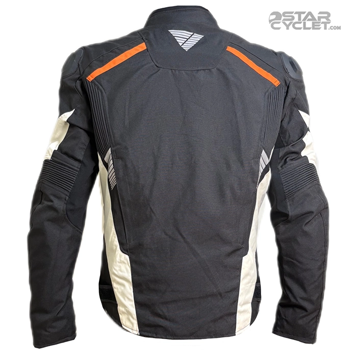 خرید کاپشن چهارفصل موتورسواری MODEKA مدل BLACK WHITE ORANGE