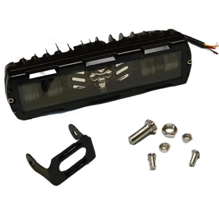 خرید پروژکتور چهارلنز مستطیلی موتورسیکلت GHARIB DUST مدل SKULL BLACK