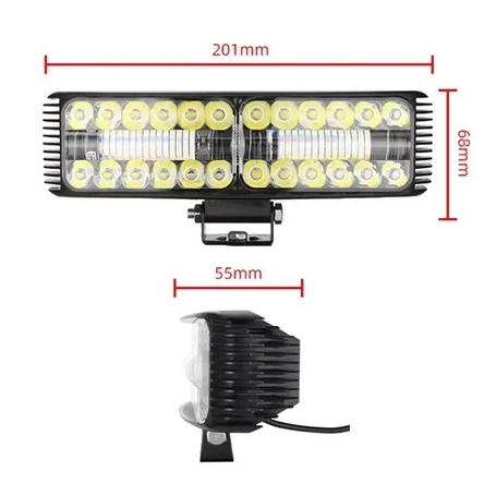 خرید پروژکتور بزرگ مستطیلی LED موتورسیکلت HK مدل BLACK