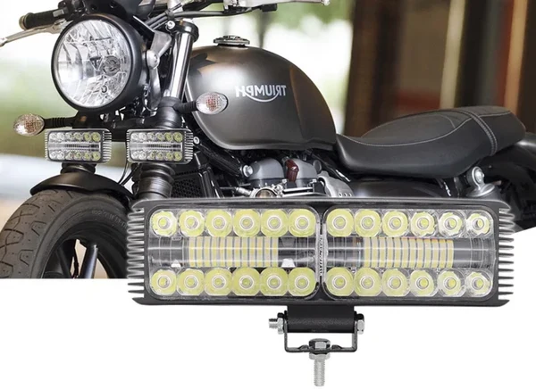 عکس پروژکتور بزرگ مستطیلی LED موتورسیکلت HK مدل BLACK