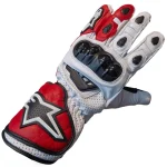 دستکش چرمی موتورسواری زمستانی ALPINSTARS مدل WHITE RED