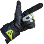 خرید دستکش چرمی موتورسواری زمستانی ALPINSTARS مدل BLACK WHITE GREEN