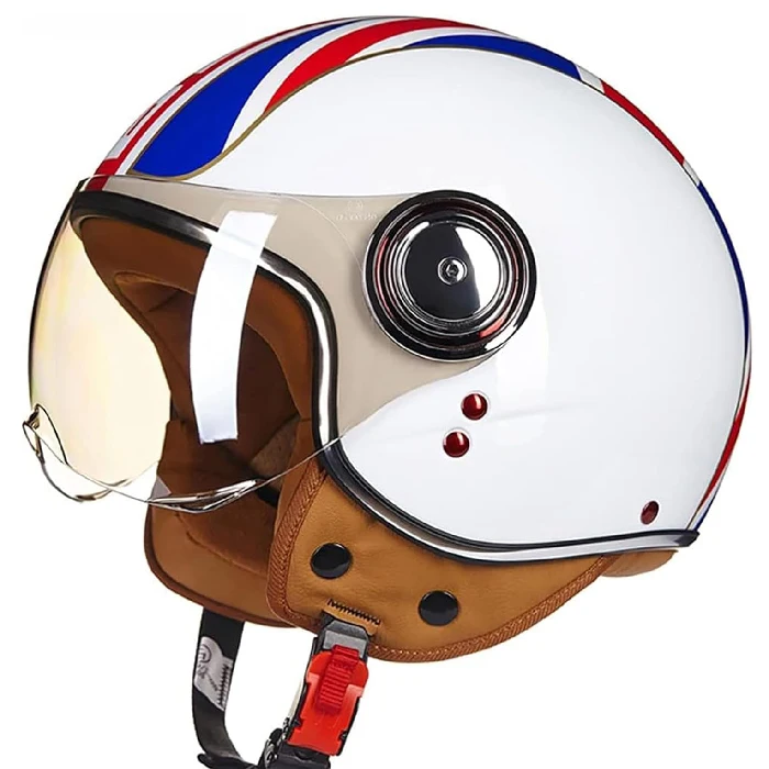 خرید ‏کلاه کاسکت وسپایی BEON مدل B110 WHITE ENGLAND