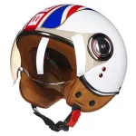 ‏کلاه کاسکت وسپایی BEON مدل B110 WHITE ENGLAND