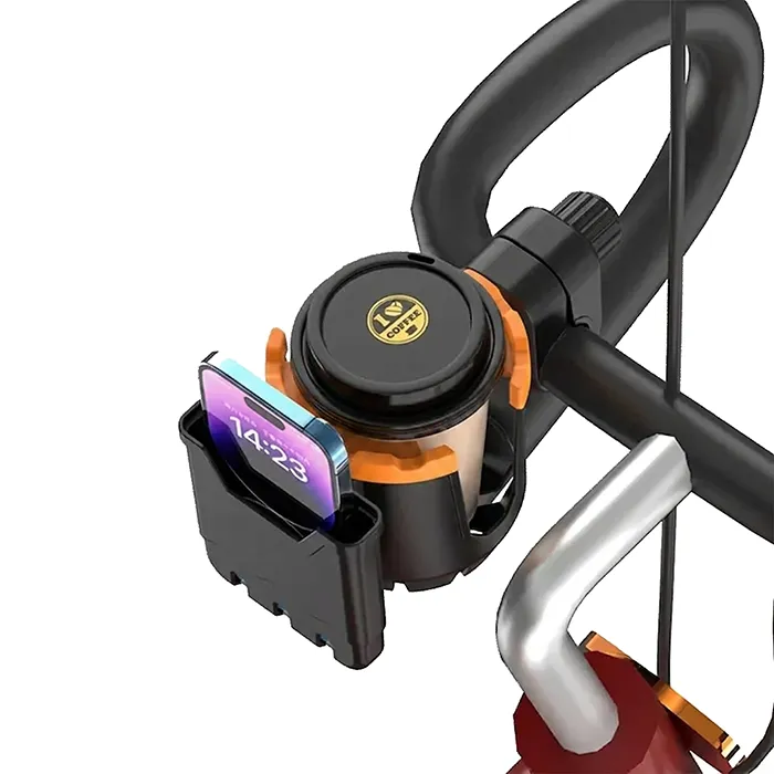 قیمت عکس هولدر موبایل و لیوان رو فرمانی موتورسیکلت UNIVERSAL مدل PJ129 BLACK ORANGE