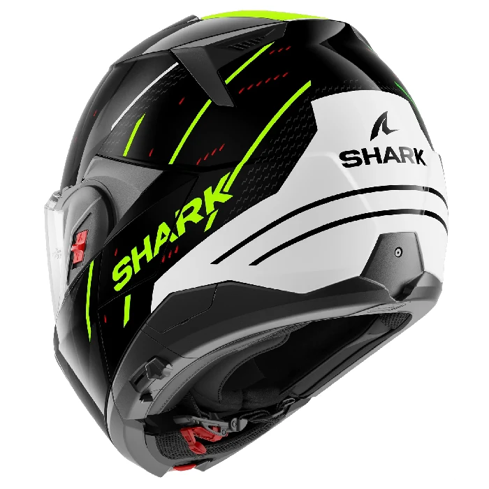 خرید کلاه کاسکت فول‌‌ متحرک SHARK مدل OXO RYDGER BLACK WHITE YELLOW از نمایندگی
