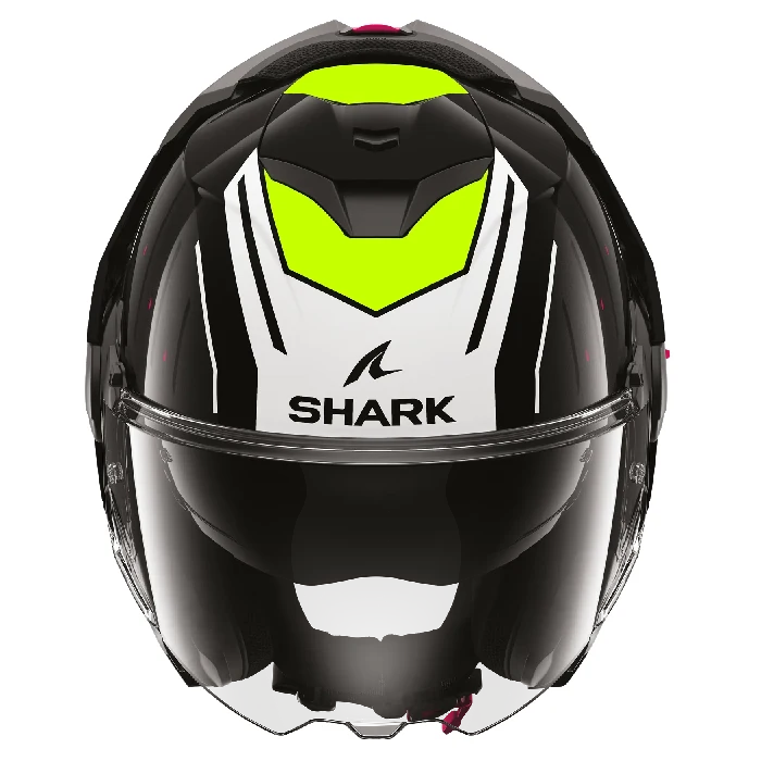 عکس کلاه کاسکت فول‌‌ متحرک SHARK مدل OXO RYDGER BLACK WHITE YELLOW