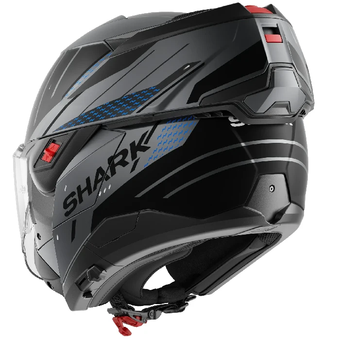 خرید کلاه کاسکت فول‌‌ متحرک SHARK مدل OXO RYDGER MATTE ANTHRACITE BLUE BLACK از نمایندگی