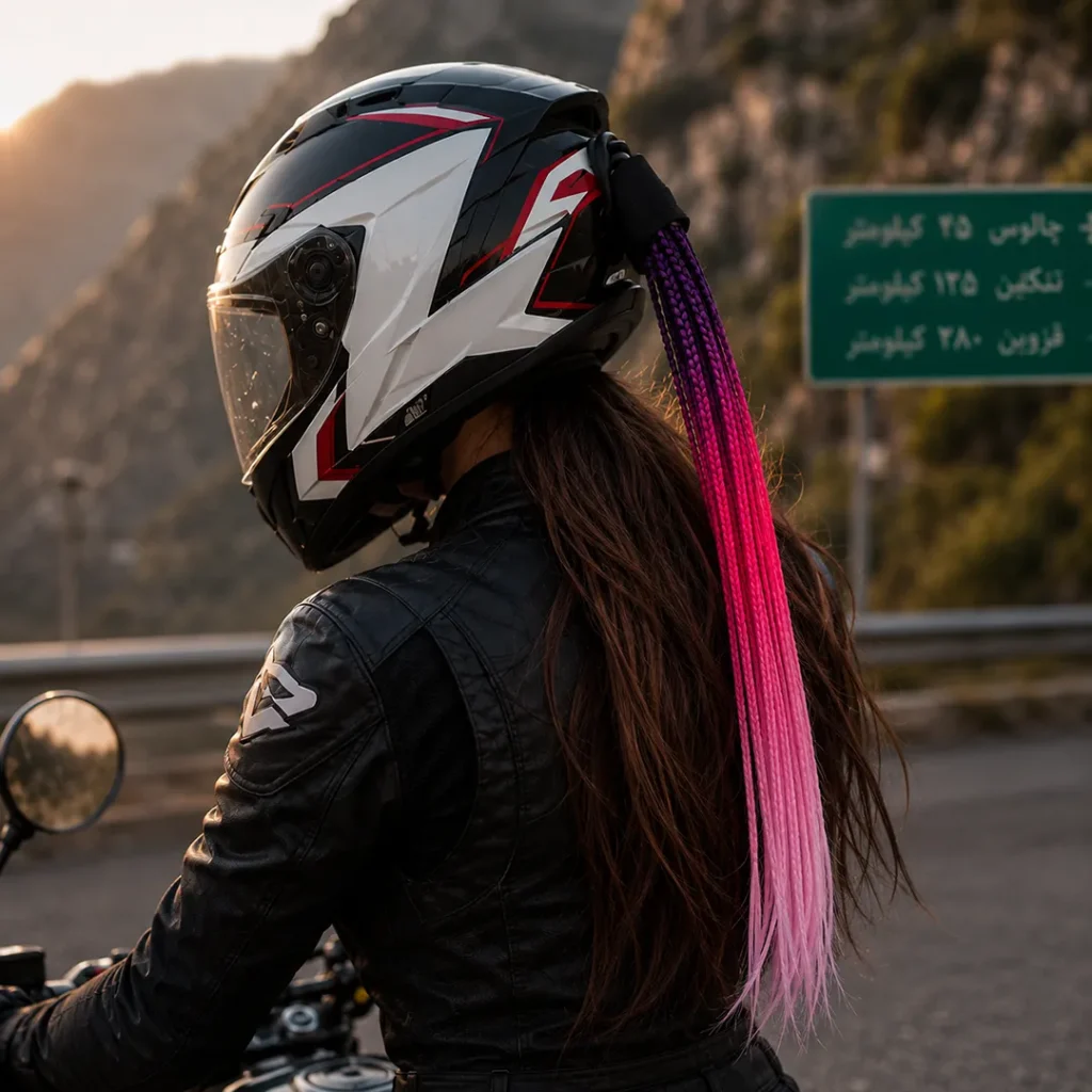 عکس مو تزیئنی کلاه کاسکت مدل صورتی ریز بافت