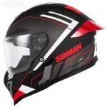 خرید کلاه کاسکت فک ثابت SOMAN مدل H10 BLACK RED