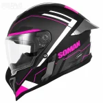 خرید کلاه کاسکت فک ثابت SOMAN مدل H10 BLACK PINK