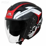 کلاه کاسکت بدون فک راپیدو مدل 878 MATT RED WHITE 33#A