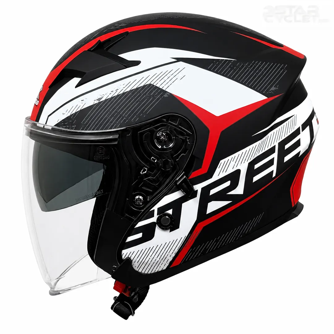 خرید کلاه کاسکت بدون فک راپیدو مدل 878 MATT RED WHITE 33#A