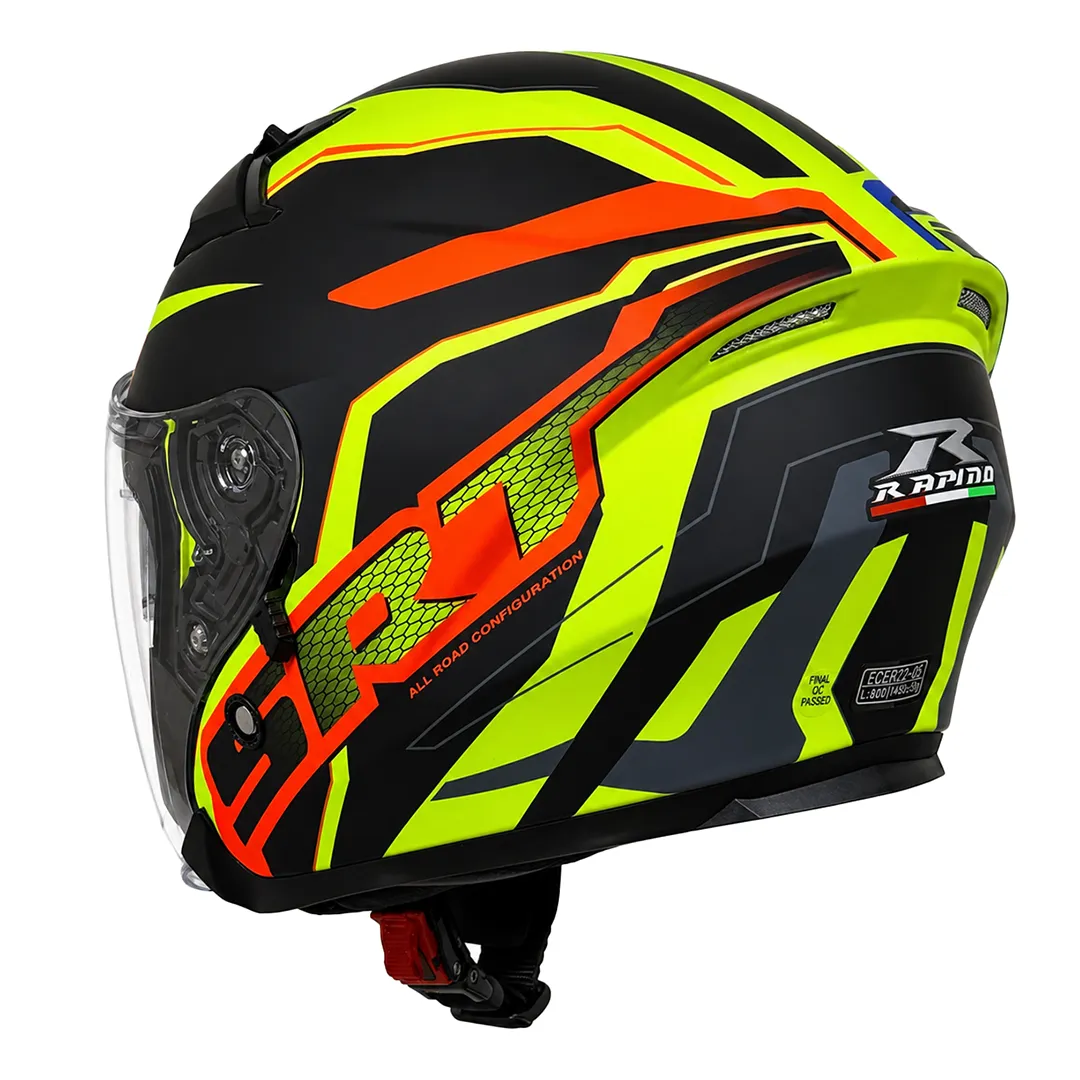 سه رخ کلاه کاسکت بدون فک راپیدو مدل 878 SRT MATT GREEN