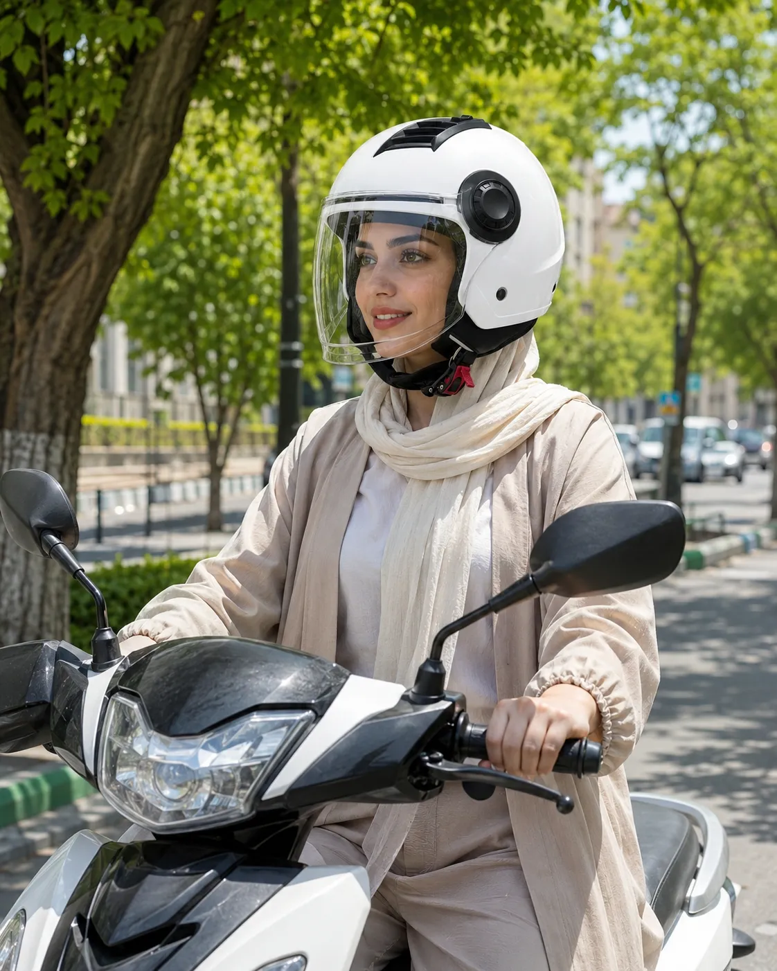موتورسواری با کلاه کاسکت بدون فک دینو مدل WHITE