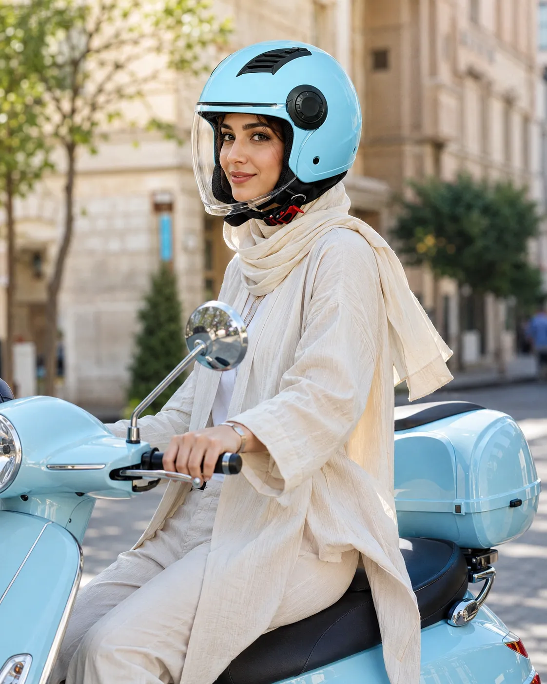 موتورسواری با کلاه کاسکت بدون فک دینو مدل GLOSSY BLUE