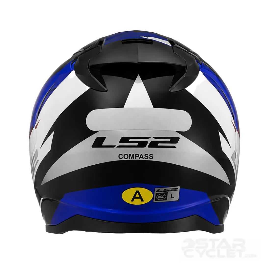 قیمت کلاه کاسکت بدون فک LS2 مدل COMPASS BLACK WHITE BLUE SILVER 626