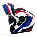 خرید کلاه کاسکت فک متحرک REDLINE مدل 31-939 WHITE RED BLUE