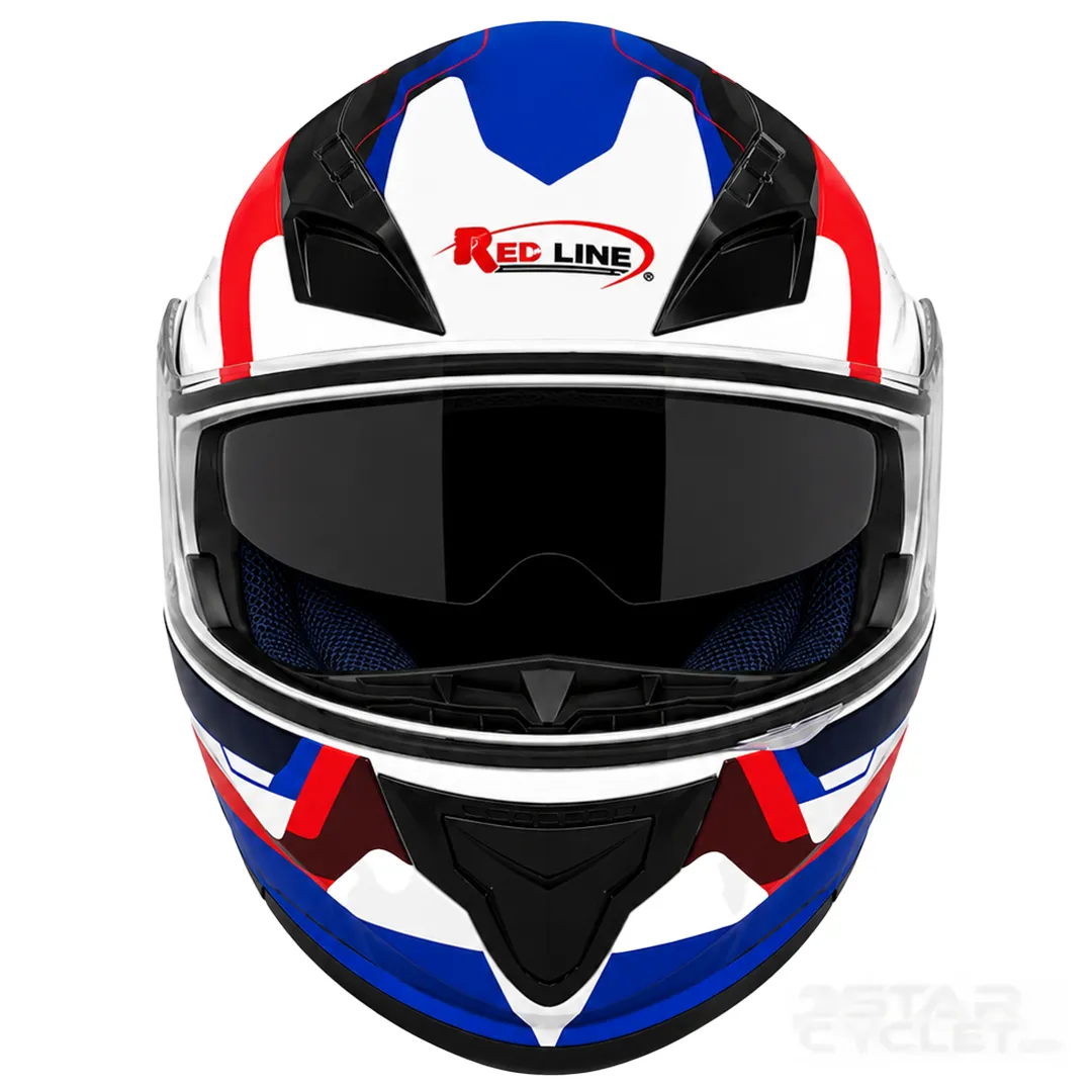 عکس کلاه کاسکت فک متحرک REDLINE مدل 31-939 WHITE RED BLUE