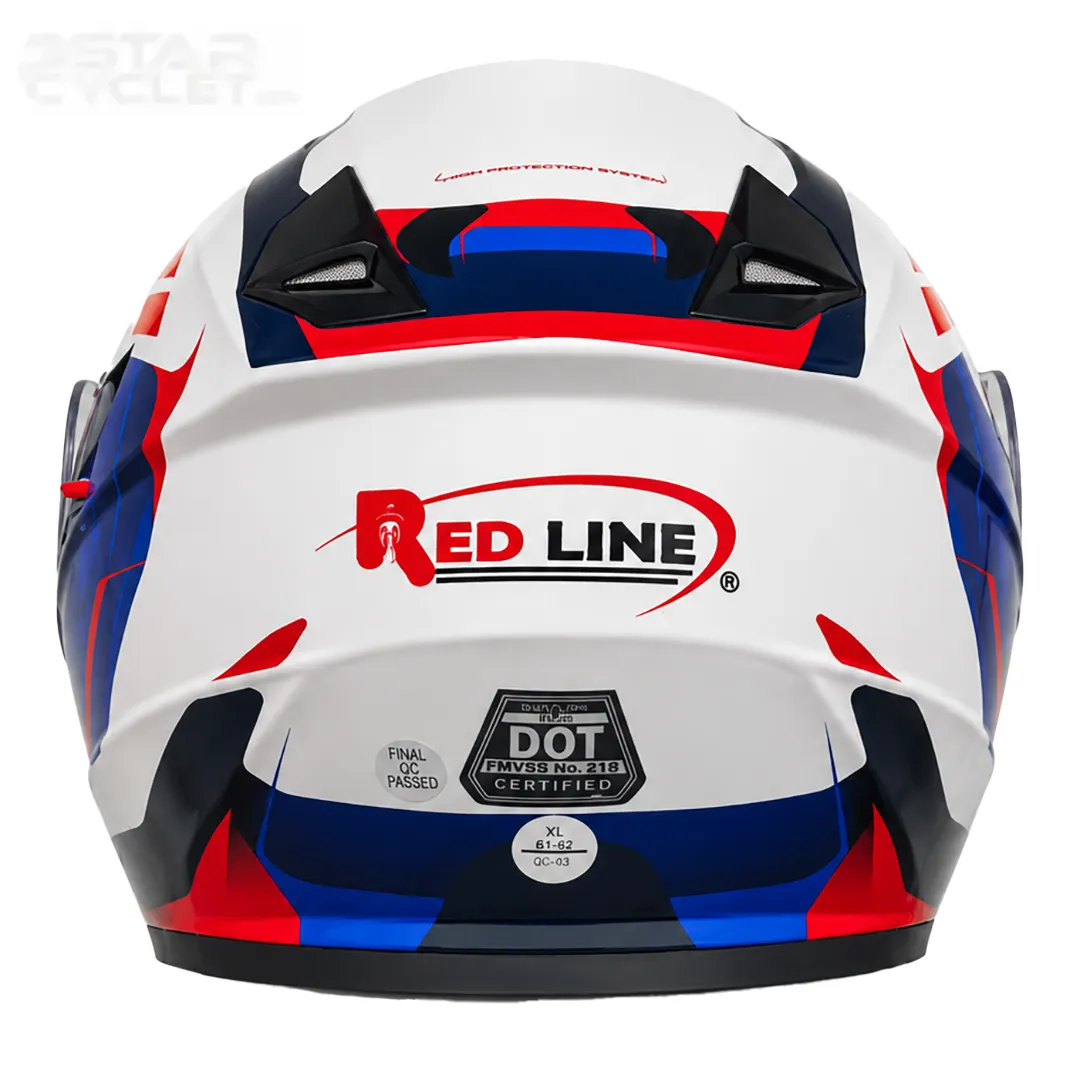 خرید کلاه کاسکت فک متحرک REDLINE مدل 31-939 WHITE RED BLUE از نمایندگی